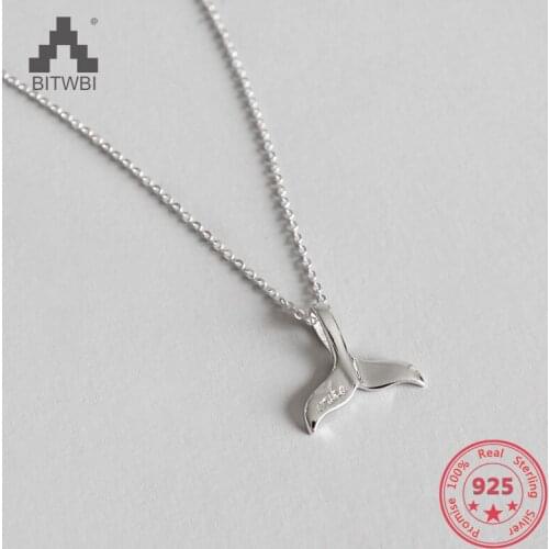 New Fashion 925 Silver Temperament Delicate Wild Dolphin Mermaid Fishtail Charms Clavicle Necklace Ornaments