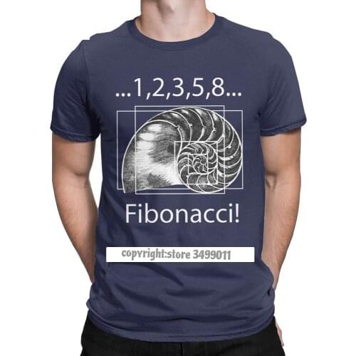 Men Tops T Shirt Fibonacci Sequence Amazing Tshirts Camisas Golden Ratio Math Technical Geek T Shirt Harajuku Fast Ship
