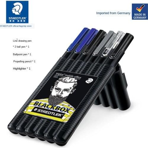 Staedtler German STAEDTLER 34 Sb6b Writing Set Ball Pen Threaded Ballpoint Pen Fluorescent Pencil Box