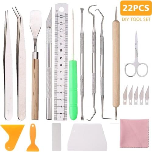 22pcs Cricut Scrapbooking Tools Set Home School Craft Basic Supplies Perfect For Adhesive Vinyl Paper Craft Sewing
