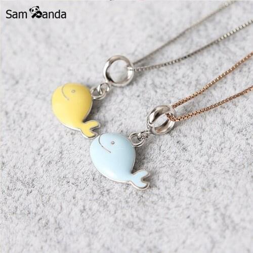 New Fashion 925 Sterling Silver Cute Dolphin Beads Fit Pandora Original Bracelet Necklace Glaze Charm DIY Fine Jewelry Making