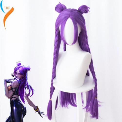 Game Character LOL K/DA Akali Cosplay Wigs KDA Heat Resistant Synthetic Hair Perucas Cosplay K/DA Ahri Kaisa Wig Cosplay