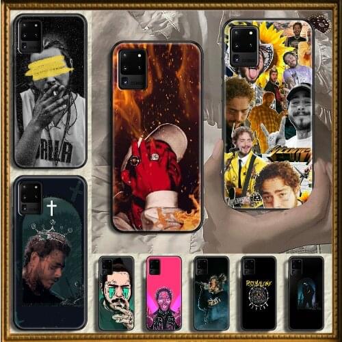 Singer post malone Phone case For Samsung Galaxy Note 4 8 9 10 20 S8 S9 S10 S10E S20 Plus UITRA Ultra black art waterproof tpu
