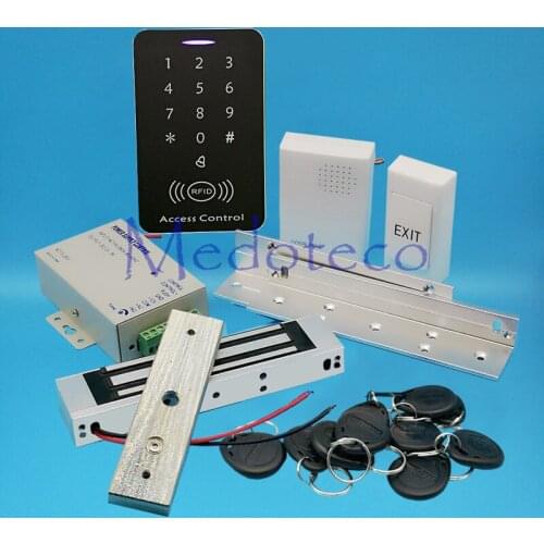 Full 125khz Rfid Card Wood Metal Door Access Control System Kit EM Card Access Controller +350lbs Magnetic Lock + ZL Bracket