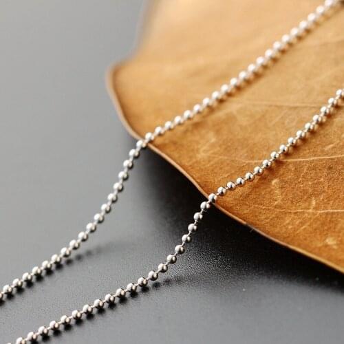 Retro Thai Silver Jewelry Wholesale Hypoallergenic Women And Men S925 Sterling Silver Necklace Glossy Small Beaded Silver Chain