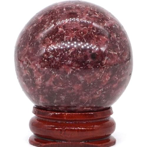 Natural Red Spot Jasper Ball Natural Mineral Quartz Sphere Hand Massage Crystal Ball Healing Feng Shui Home Decor Accessory 40mm
