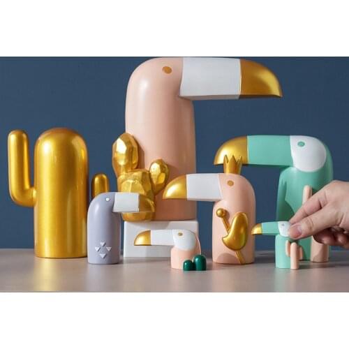 Nordic Light Luxury Cartoon Long-Beaked bird Window Home Decoration Resin Crafts TV Cabinet Personality Creative Decorations