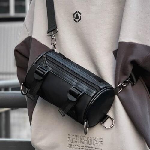 Sports shoulder bag mens tide messenger bag ins tooling bag cylinder bag fashion Joker Korean bag