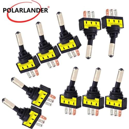 For Car Vehicles 10Pcs/Lot For Boats RV Mayitr Toggle Rocker Switch Metal Plastic 3Pin SPST ON/OFF 12V 20A Blue LED Light