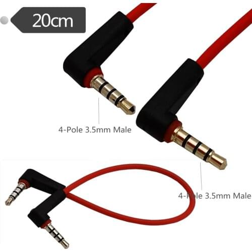 Universal ipod aux 4 Pole right angle 3.5mm male to male ipod aux car audio aux 3.5mm stereo cable 20cm