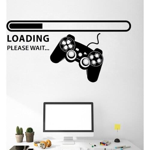 Video Games Wall Decal Playroom Gamer Xbox Loading Controller Wall Sticker for Home Game Room Decoration Vinyl Art Mural X922
