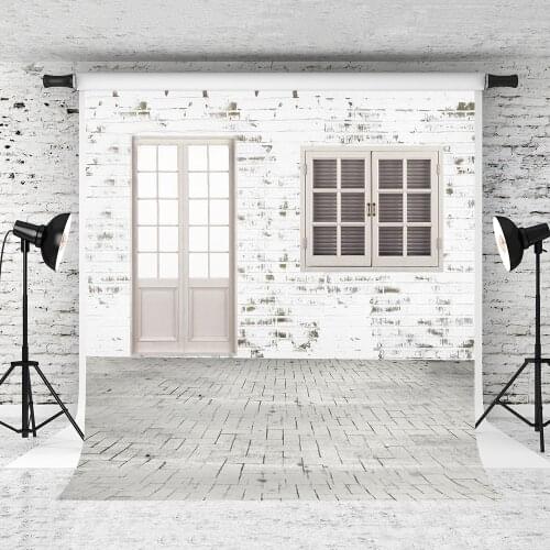 VinylBDS Sunshine Glass Door Valentine Backdrops Ground White Stone Walls Wedding Photography Background