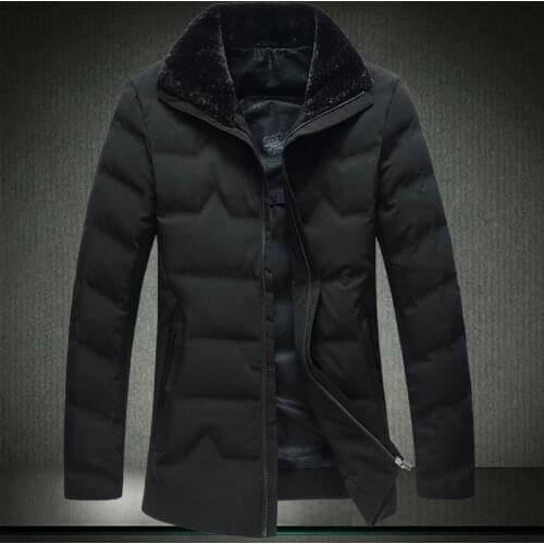 Green Collar Men Fur 2020 Winter Male Parkas Cotton Wadded Jacket Medium-long Style Windbreak Coat L-6XL 8827