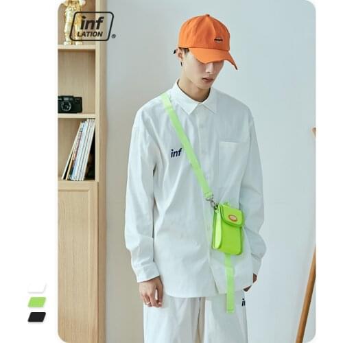 INFLATION Brand Mesh Shoulder Bag Unisex Fluorescent Green Fanny Pack 2021 Fashion Mini Phone Waist Bag Men