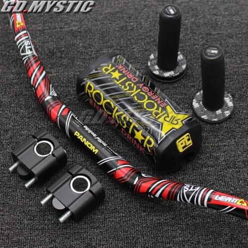 1-1/8 28MM Motorcycle Handlebars Fat Bars+ Grips Protaper Bar Pad For Dirt Bike SUZUKI DRZ400 RMZ450 RMZ250