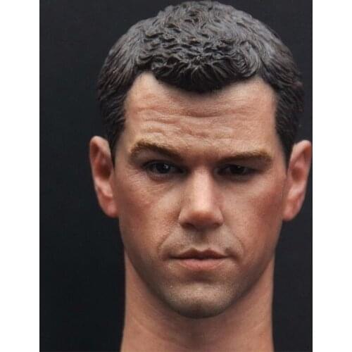 1:6 Scale Matt Damon Head Sculpt Headplay Carving With Neck The Elder Version Darker For 12" Male Man Boy Action Figure Body
