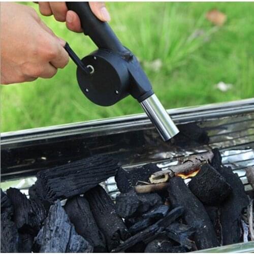 1PC Outdoor Cooking BBQ Fan Air Blower For Barbecue Fire Bellows Hand Crank Tool Picnic Camping BBQ Barbecue Tool ELB 523