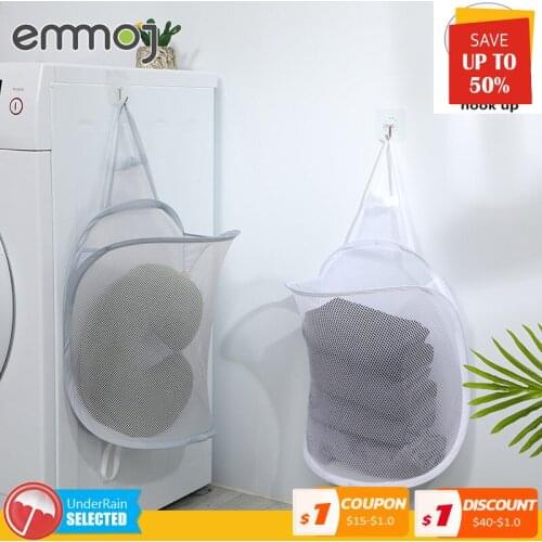 1pcs Portable fold Home Wall Mounted Laundry Basket Dirty Clothes Storage Bucket Toy Dust Laundry Hamper give away hook up