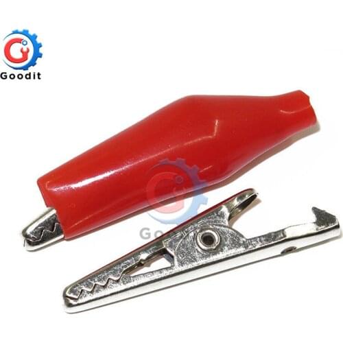 10 pcs Metal Alligator Clip Crocodile Electrical Clamp for Testing Probe Meter Black and Red with Plastic Boot