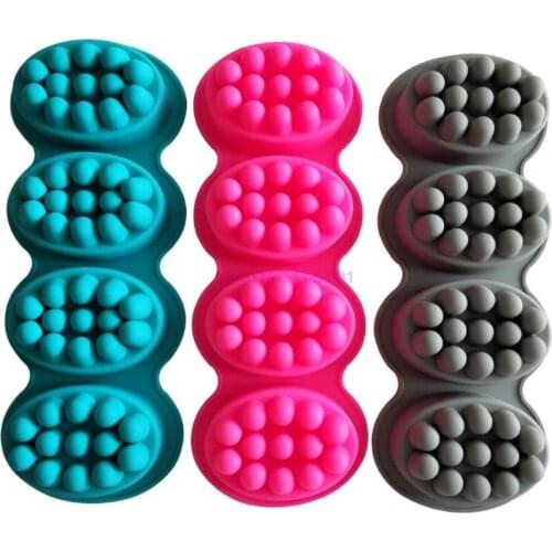 100pcs Silicone Soap Mold for Massage Therapy Bar Soap Making Tools DIY Homemade Oval Spa Soaps Mould Silicone Soap Form
