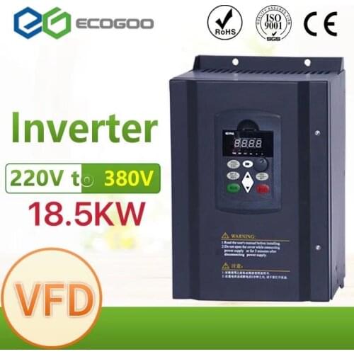 15KW-22KW 220V Single-phase inverter input VFD To 380V 3 Phase Output Frequency Converter Adjustable Speed Inverter