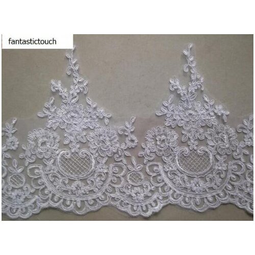 20 Meters24cm Width Super Wide Flower Pattern Embroidery Lace Fabric Trim DIY Wedding Bridal Dress Sewing Accessories
