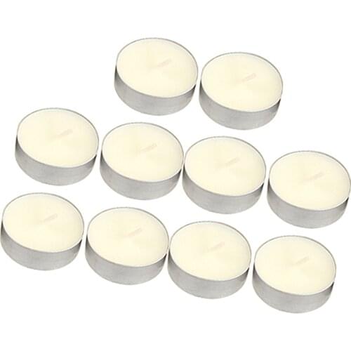 2x10pcs Smokeless Round Tealight Candles for Birthday Party 3.5x1cm White