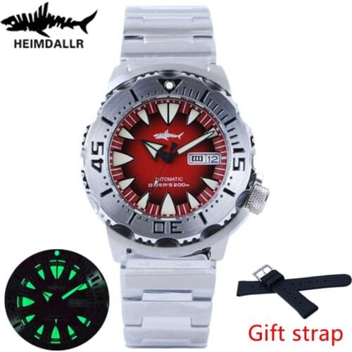 2021 Heimdall Monster Top Automatic Mens Watch NH36A Mens Mechanical Watch Sapphire Glass 62masC3 Luminous Diving Watch 200M