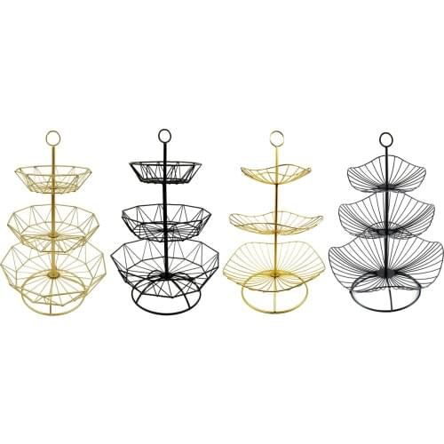 3-tier Hollow Fruit Basket Display Stand Holder for Snacks Cookies Candies