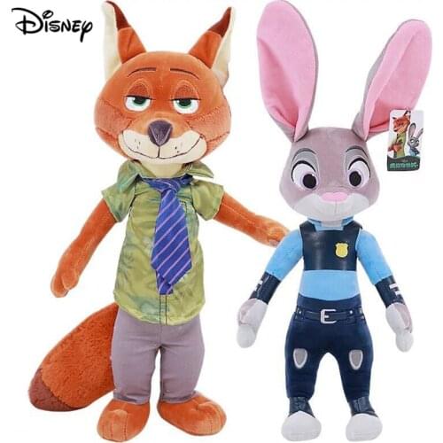 40cm Disney Zootopia Nick Wilde Judy Hopps Stuff Plush Cute Hot Toys Doll Model Christmas New Years Gift for Children Kids