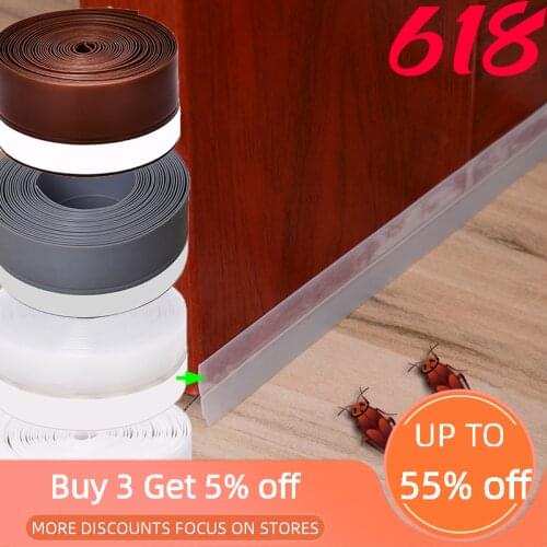 5M Self Adhesive Door Seal Strip Weather Strip Silicone Soundproofing Window Seal Draught Dust Insect Door Strip 25MM/35MM/45MM