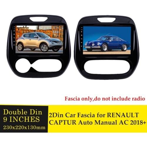9Inches Car Fascia Auto Radio Multimedia Frame For Renault Capture 2018 Manual AC Auto AC DVD GPS MP5 Plastic Fascia Panel Bezel