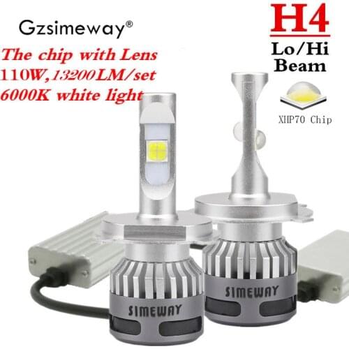 2PCS car light H4 LED H1 H7 H11 9012 9004 9005 HB3 led headlight bulb XHP70 110W 13200LM auto lamp 9006 HB4 H8 H9 led fog lights