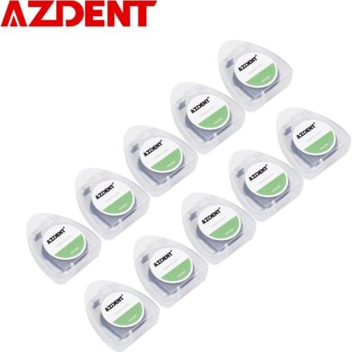 AZDENT 10Box 50M/ Spool Bamboo Charcoal Dental Flosser Built-In Spool Flat Wire Mint Toothpick Dental Floss Replacement Core