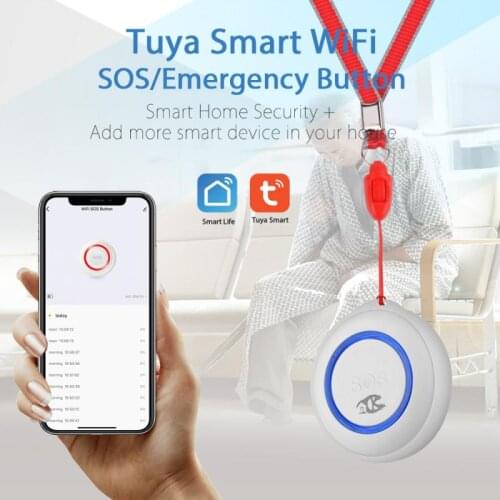Wireless WiFi SOS Emergency Button Alarm Home Smart For Old People Security Help SOS Button Alarm Sensor Work With Tuya WIFI