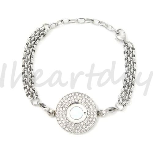 "PRESELL PRODUCT" 316L Stainless Steel Crystal Cambio Bracelet fit 12mm interchangeable Magentic extra small Coin Disc
