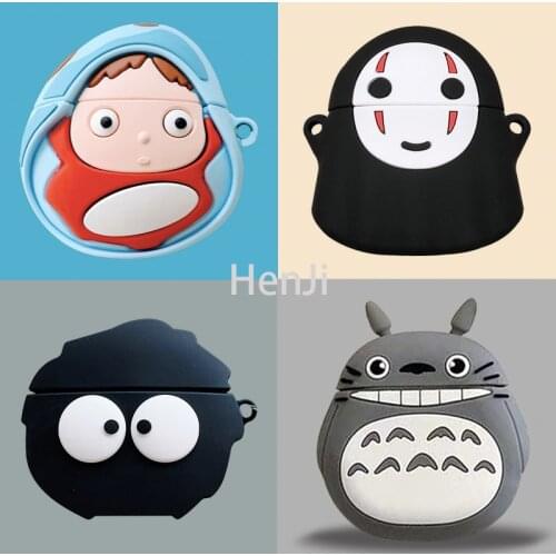 Spirited Away Japanese Anime Kaonashi Bluetooth Wireless Earphone No Face Men Earphone Cases for Apple Airpods 1 2 Pro Case