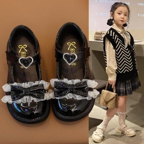 Children Princess Leather Shoes PU 3 Colors Casual Baby Black Red Girls Fashion Brand Sport Shoes Free Shipping Dance Shoes