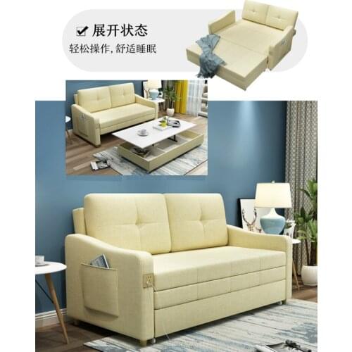 Linen hemp fabric sectional sofas Living Room Sofa bed multifunctional alon couch puff asiento muebles de sala canape sofa cama