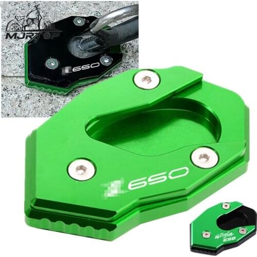 Motorcycle Accessories CNC Kickstand Foot Side Stand Extension Pad Support Plate For KAWASAKI Z650 2017-2020 NINJA650 2017-2020