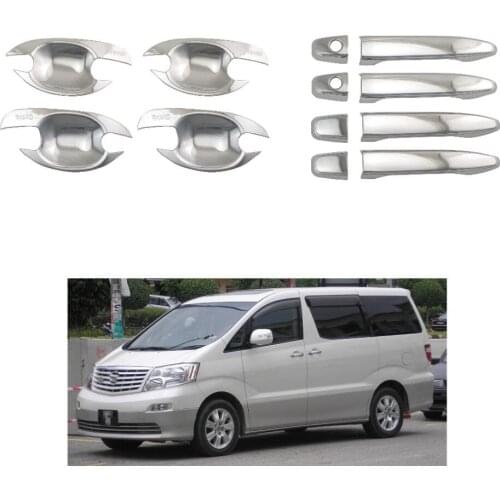 For Toyota Alphard 2002-2007 Door Handle Cover of door bowl Chrome Accessories Stickers Car Styling
