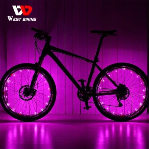 West Biking Bicycle Cycling Spoke Light Motorcycle Bike Tyre Tire Wheel Valve Flash Spoke Lights Warning Lamp Strip Reflector