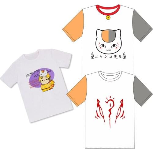 Brdwn Natsume Yuujinchou Unisex Madara Natsume Takashi Reiko Cosplay T-shirt Short Sleeve Tee Cotton Tops