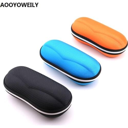High quality Protable Sunglasses Protector Travel Pack Pouch Glasses Case Black Zipper Box Hard Eyewear Accessories Men Women
