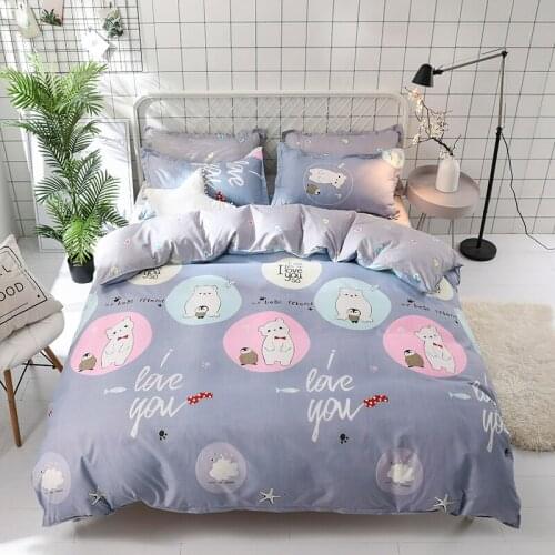 Dropshipping 3/4pcs King Size Bedding Sets Family Set Include Bed Sheet Duvet Cover Pillowcase Gift Fashion Baby bear