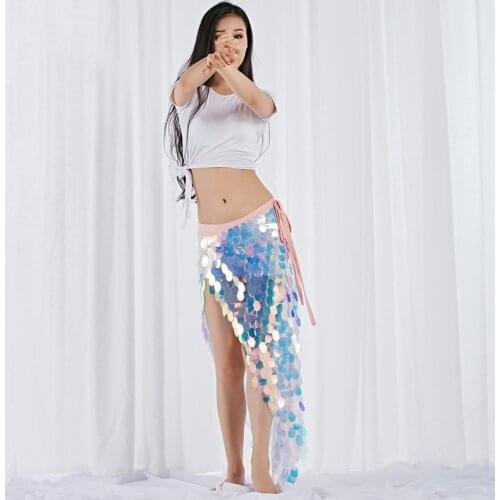 Belly Dance Costume Lady Sequins Hip Scarf Triangle Mermaid Hip for Girls Bellydance Performance Dancewear