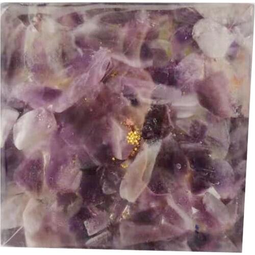 Amethyst Crystal Pyramid Reiki Kit EMF Protection Yoga Energy Generator Gemstone Desktop Decoration
