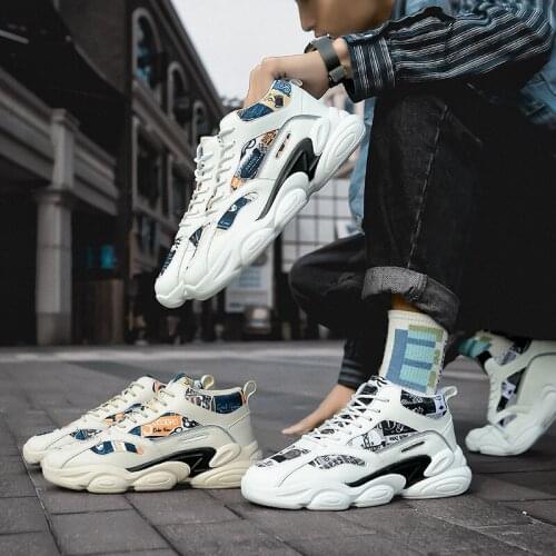 ZEEKSON Korean Student Casual Mens Shoes Ins Trend Fashion Running Comfortable Shoes Increase Thick-soled Sports Old Shoes Men