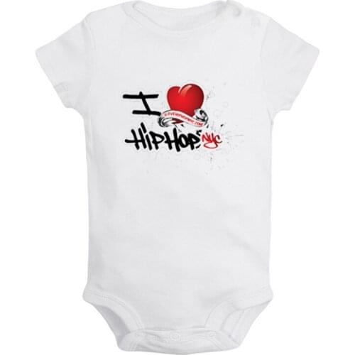 Cool Street Hip HopI love Hip Hop Newborn Baby Girl Boys Clothes Short Sleeve Romper Jumpsuit Outfits 100% Cotton