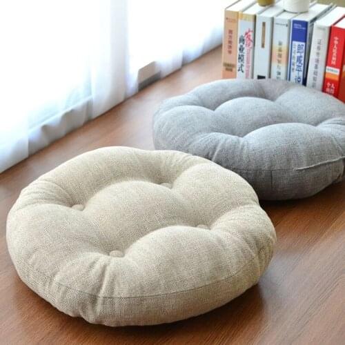 Linen Futon Thickening Circle Large Floor Cushion Japanese Style Balcony Seat Cushion